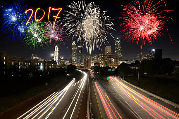 istock New Year 2017 fireworks over Atlanta 610550856