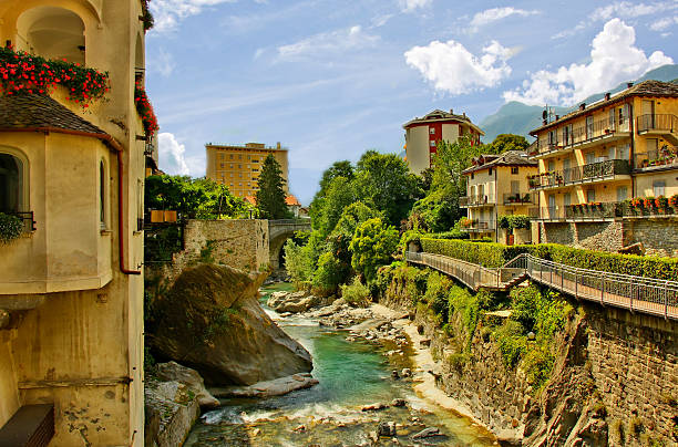 istock Chiavena at old bridge in Italy 610550934