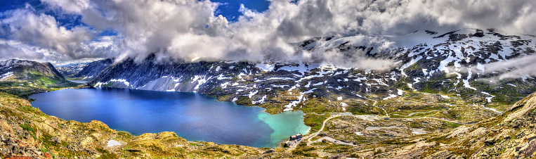 View of Djupvatnet lake from Dalsnibba mountain in Norway