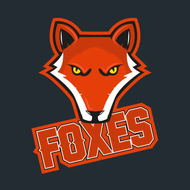 Vector illustration of Modern professional logo for sport team. Fox mascot. Foxes, vector