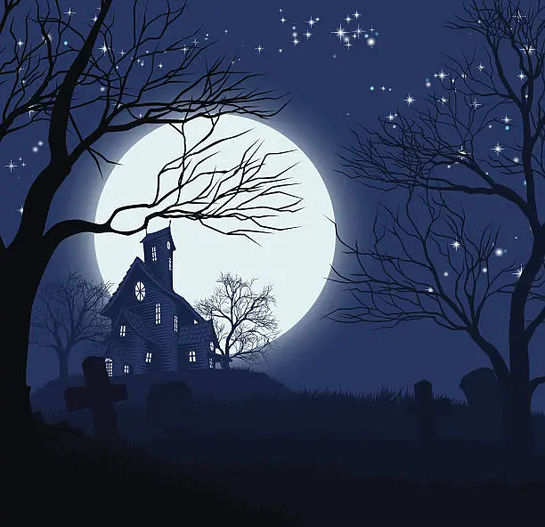 Vector illustration of Halloween House Background