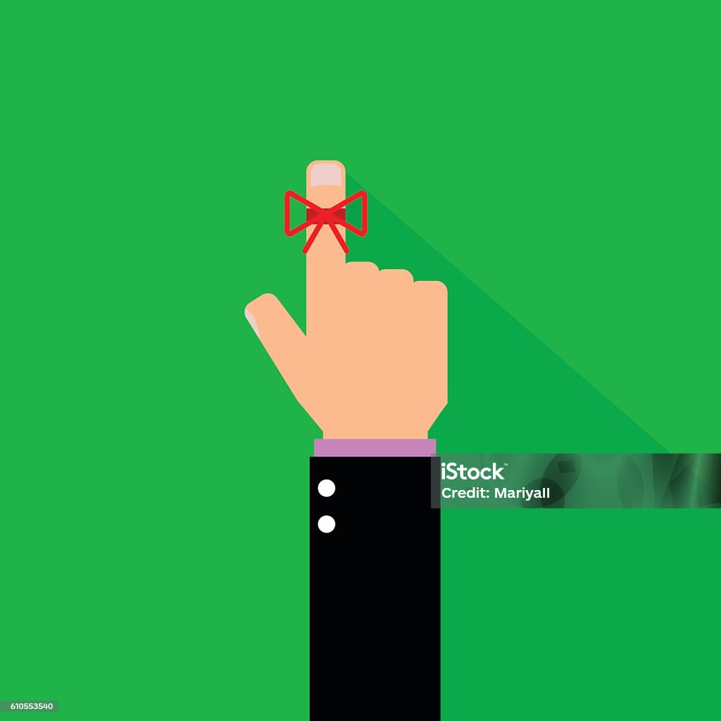 Reminder String Reminder String In Flat Style Vector Illustration Stock Illustration ...