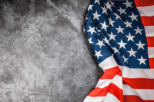 istock USA flag on grey background 610557480