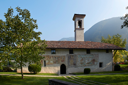 Zone (Bs), Italy, the church of St.George with the frescoes of fifteenth century