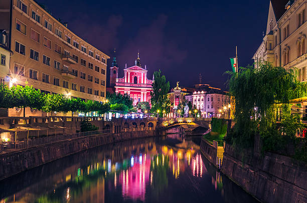 istock Ljublianica river Church 610559878