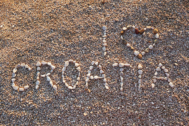istock Stone inscription on the pebbles 610560356