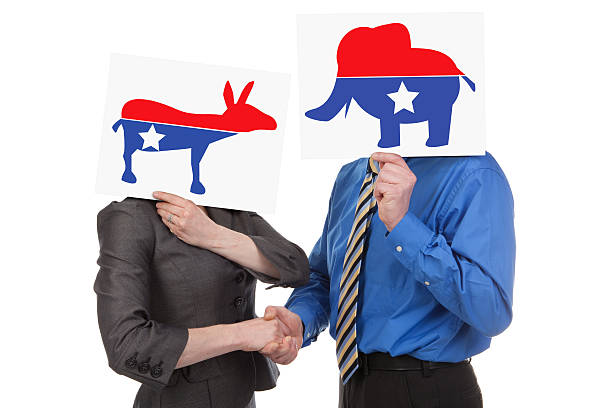 Democrat And Republican Shaking Hands