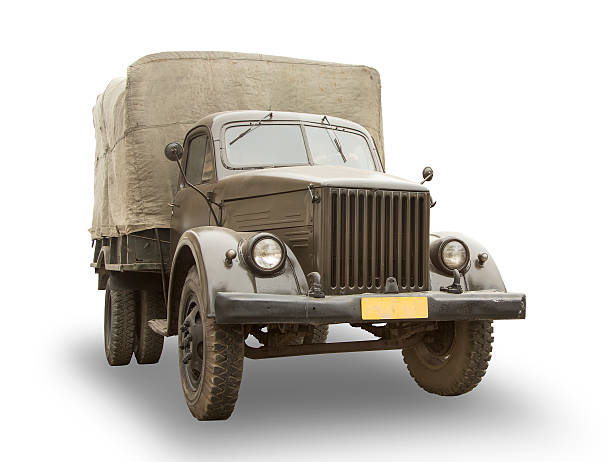 istock Old truck isolated on white 610571210