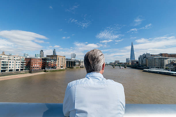 Man looking at the view in London