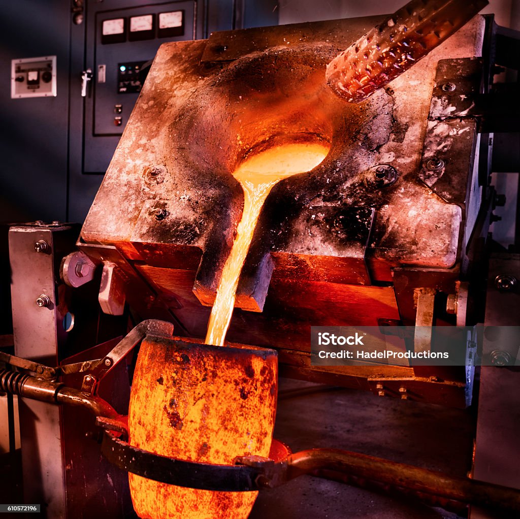 Liquid geschmolzenen Stahl - Lizenzfrei Kupfer Stock-Foto