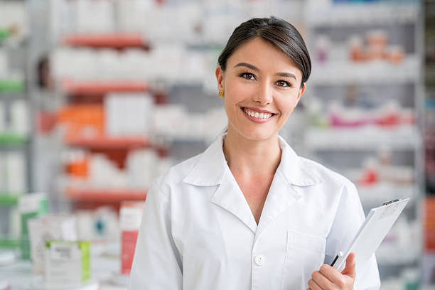 istock Woman working at a pharmacy 610573000