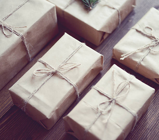 istock Christmas homemade gift on a wooden background 610576372