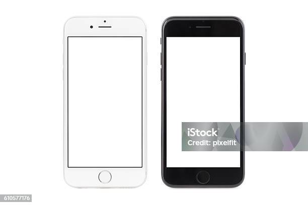 Iphone 6s White And Iphone 7 Black Stockfoto en meer beelden van iPhone - iPhone, Smartphone, Brand Name Smart Phone