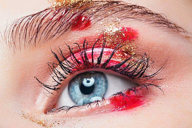 Close-up studio shot of woman eye