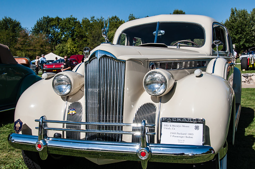 Murphys, California, United States - September 22, 2012: A 1940 Packard 1805 7 passenger limousine displayed at the annual Ironstone Vineyards Concours d'Elegance