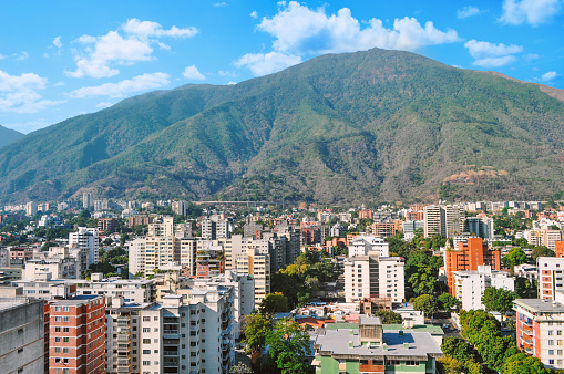 Panorama view of The El Ávila National Park (or Waraira Repano, from an indigenous name for the area), in Caracas, Venezuelan Capital.