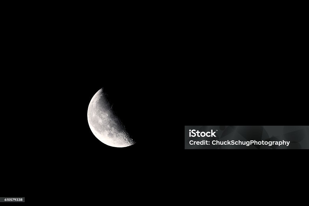 Waning Gibbous Moon Lunar Craters Night image of a waning gibbous moon showing Copernicus Crater, Tycho Crater, Mare Cognitum, Mare Humorum, Mare Nubium, Mare Imbrium, Keppler Crater, Aristarchus Crater, Oceanus Procellarum and other features. Galileo Probe - 1989-2003 Stock Photo