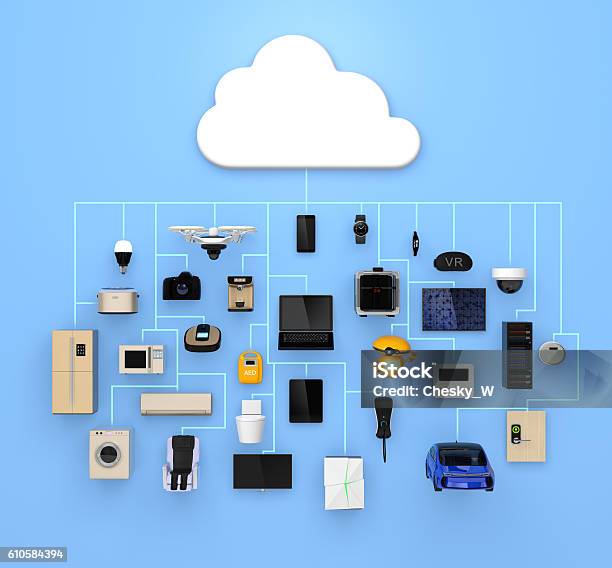 Internet Of Things Concept For Consumer Products Stock Photo - Download Image Now - Internet of Things, Home Automation, Car