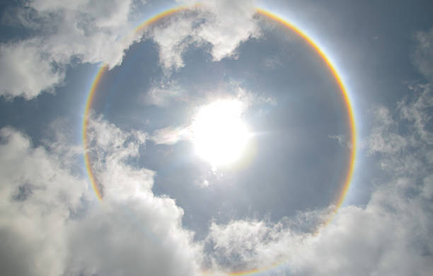 istock circular rainbow  sun halo occurring due to ice crystal 610585146