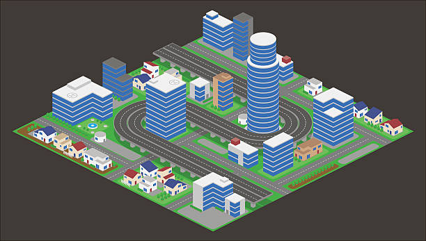 istock modern city and building, road and overhead highway 610585700