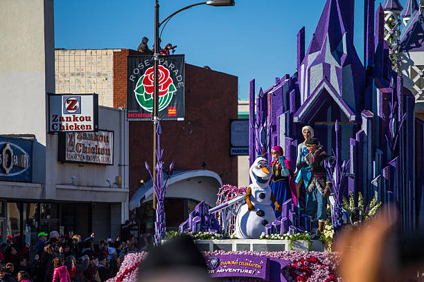 Floats at the 127th Rose Parade in Pasadena CA Pasadena, CA - January 1, 2016: Floats apearing during the 2016 and 127th Rose Parade in Pasadena CA. Were more than 100 floats participate to have the honor or receiving an award for their creativity. Once the event is over the floats are displayed along the streets of Pasadena.  tournament of roses stock pictures, royalty-free photos & images