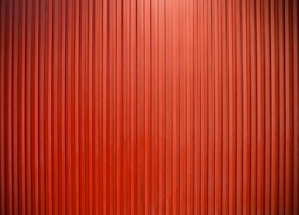 istock Metal wall vertical line texture Red color. 610648652