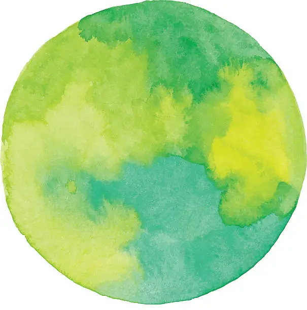 Vector illustration of Watercolor Green Circle