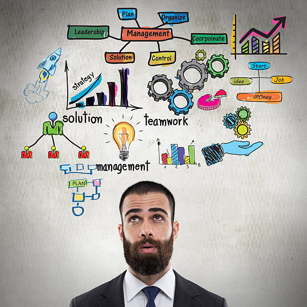 istock Businessman with team management concepts 610651272