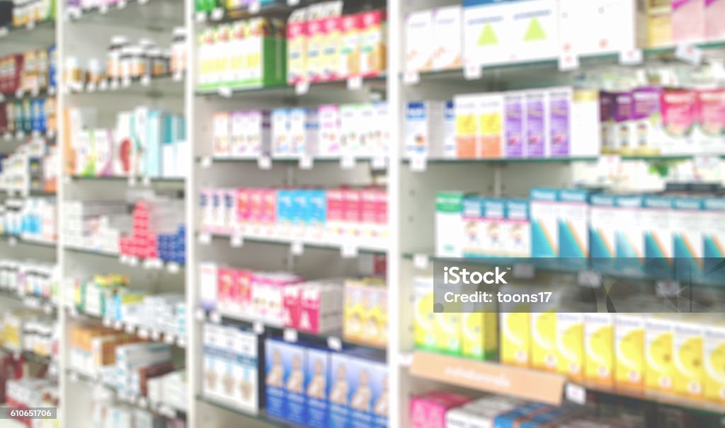 Blurred pharmacy shop, Blurred drug store, use as background. - Royalty-free Apotheek Stockfoto