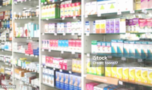 Blurred Pharmacy Shop Blurred Drug Store Use As Background Stockfoto en meer beelden van Apotheek