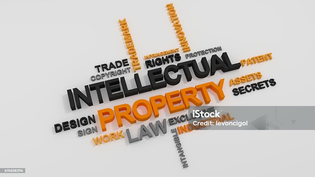 Intellectual Property Intellectual Property word cloud over white background Intellectual Property Stock Photo