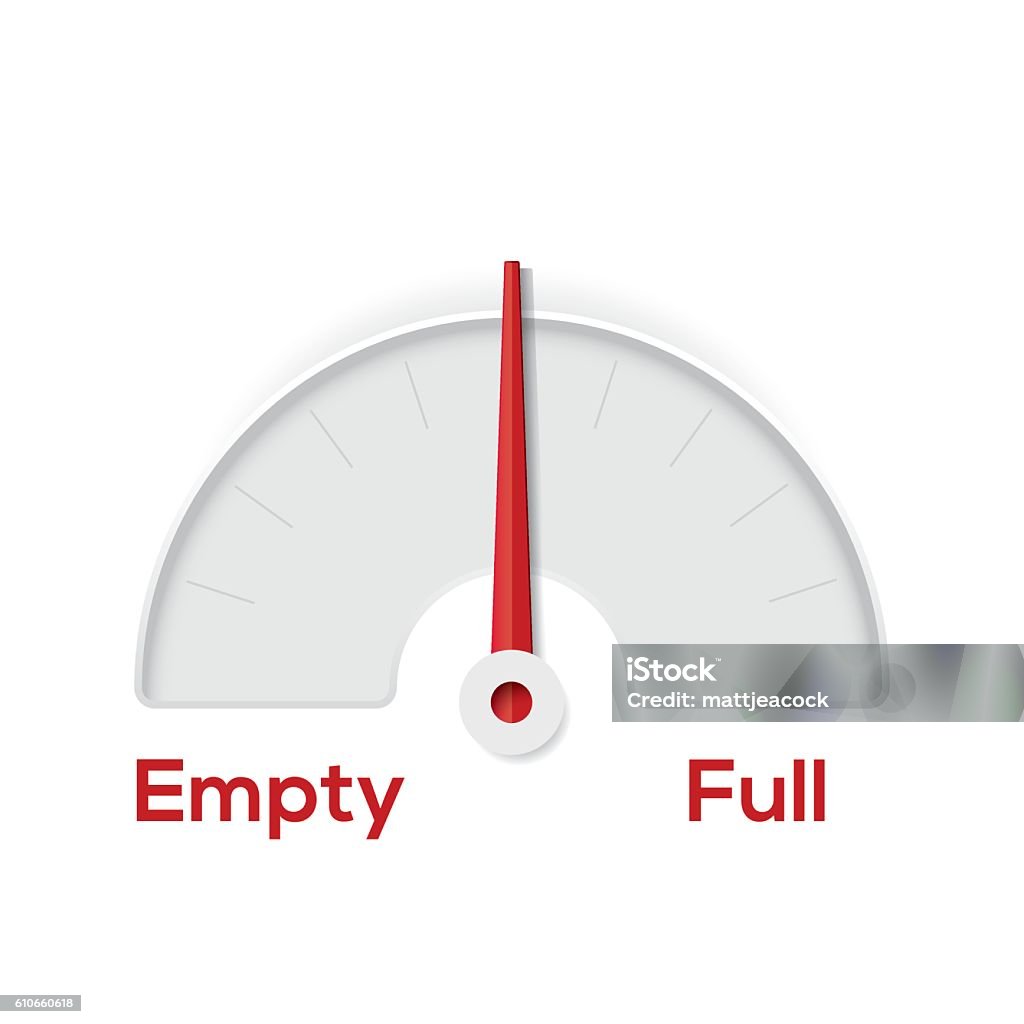 Empty Indicator Empty Full Indicator Gauge Stock Illustration - Download Image Now ...