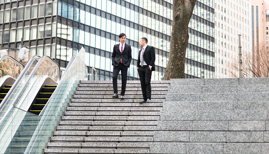 japanese Business on the steps in tokyo