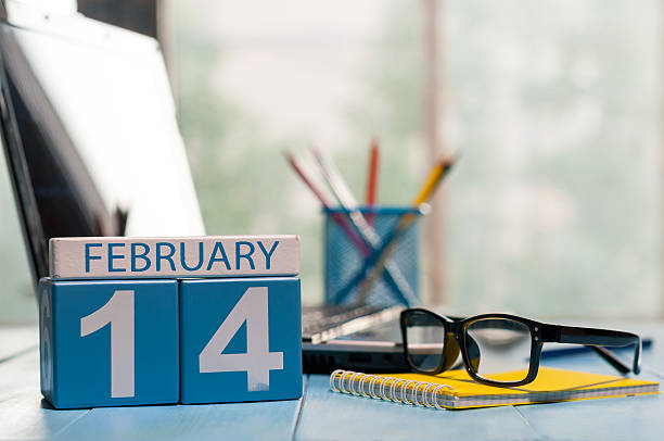 istock February 14th. Day 14 of month, calendar on Engineer workplace 610662674