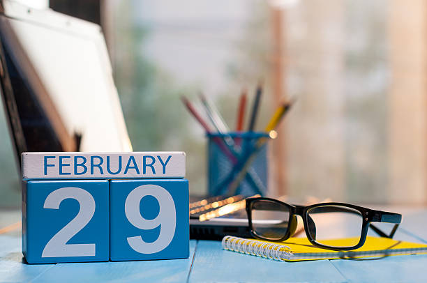 istock February 29th. Day 29 of month, calendar on editor workspace 610662772