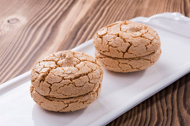 Almond cookies stock photo