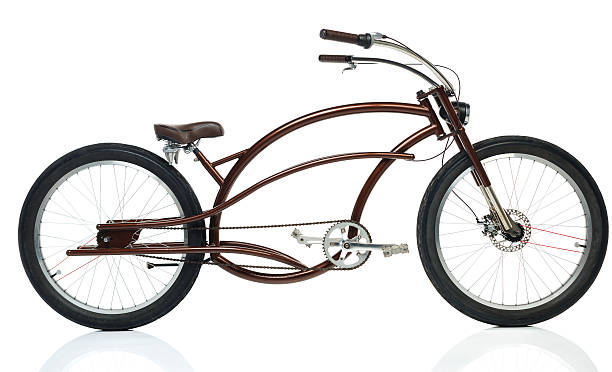 istock Retro styled brown bicycle isolated on a white 610665182