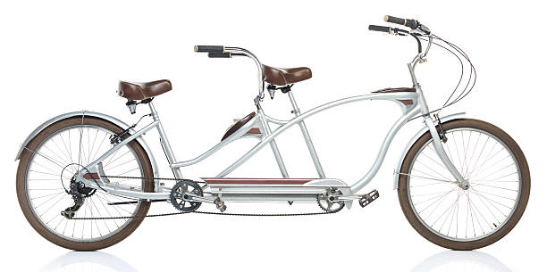 istock Retro styled tandem bicycle isolated on a white 610665210