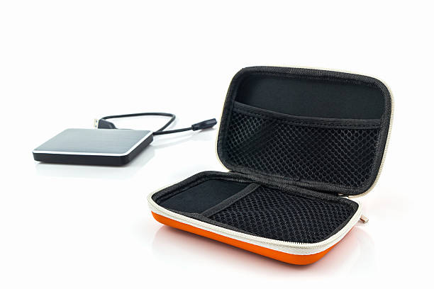 istock External hard drive carrying case. Bags for external hard drive. 610665952