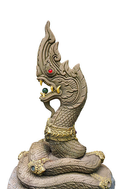 istock Golden  King of Nagas (Dragon) statue. 610671616
