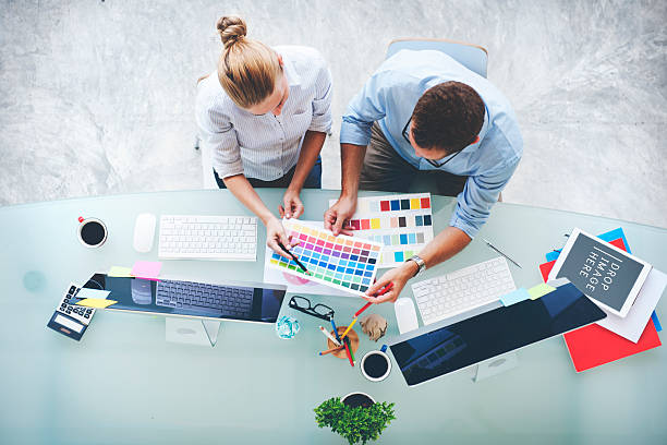 estúdio de tecnologia conceito de criatividade ideias trabalho de equipa - estúdio de design imagens e fotografias de stock