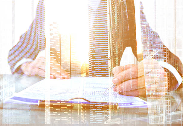 istock Businessman Questionnaire Cityscape Office Working Concept 610673164