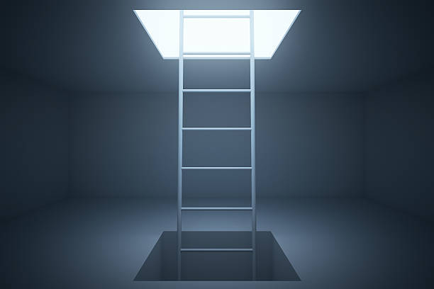 istock Escape ladder in room 610678070