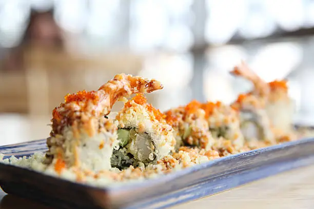 Shrimp tempura Maki Sushi Japanese food