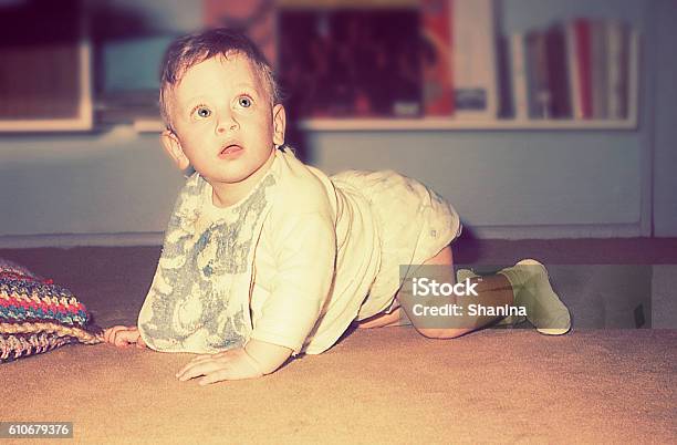 Vintage Cute Baby Boy Stock Photo - Download Image Now - Photography, Baby - Human Age, Old-fashioned