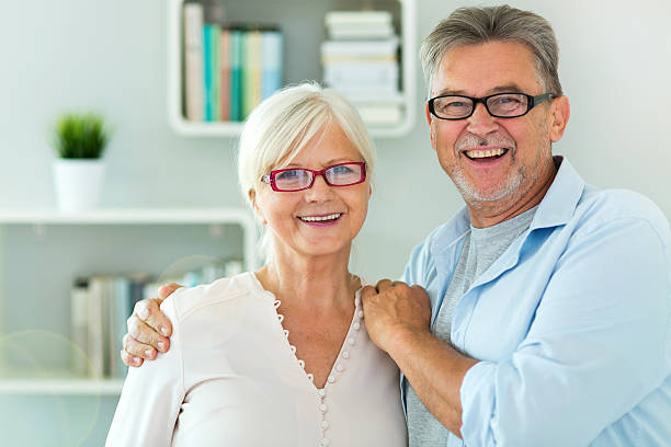 istock Senior couple embracing 610679896
