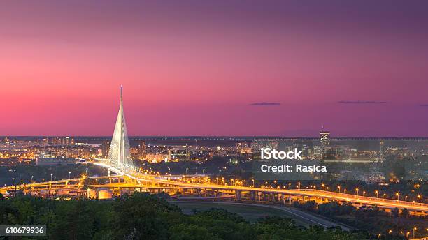 Beautiful Panorama Of Belgrade Town At Dusk Stock Photo - Download Image Now - Belgrade - Serbia, Serbia, Beauty