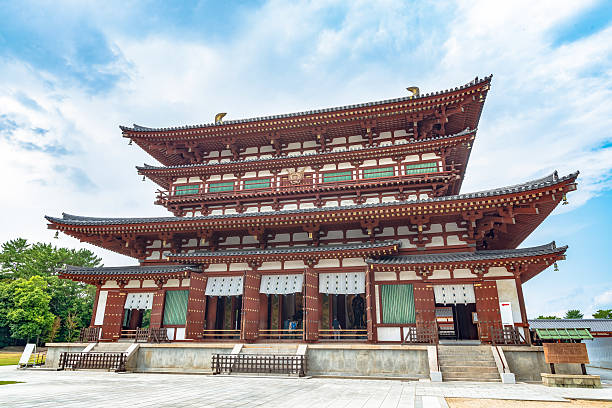 Scenery of Yakushi-ji Temple Nara, Japan - August 16, 2016: Scenery of Yakushi-ji Temple in ancient city Nara nsra stock pictures, royalty-free photos & images