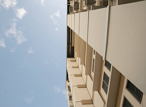istock Apartment housing seen from below. 610683244