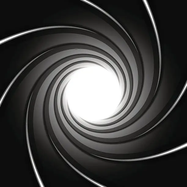 Vector illustration of Inside gun barrel background
